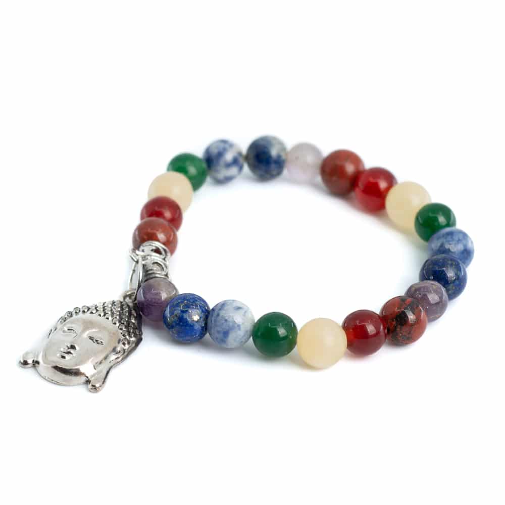 Edelstein Armband Chakra Mit Buddha Charme Mm Zenvol Deutschland