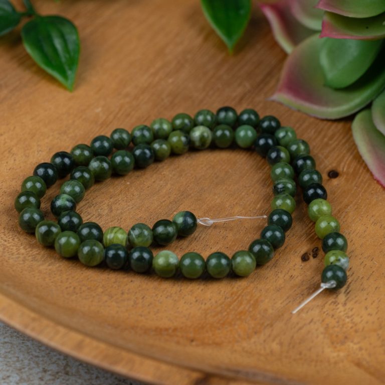 Edelsteinperlen Strang Grüne Jade 6 mm Zenvol Deutschland