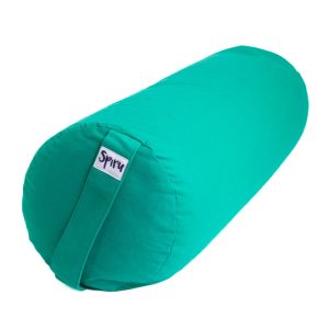 Yoga Bolster Smaragdgrün Rund Baumwolle - einfarbig - 59 x 21,5 cm