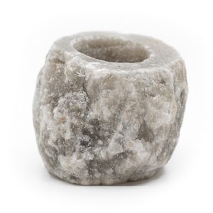 Salzstein Teelichthalter Grau (400 - 700 Gramm) ca. 9 x 9 x 10 cm