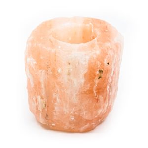 Salzstein Teelichthalter Orange/Rosa (1 - 1,5 kg)
