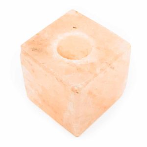 Salzstein Teelichthalter Würfel Orange (1,3 kg) ca. 12 x 12 cm
