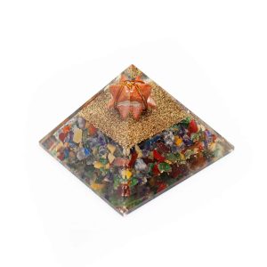 Orgon Pyramiden Chakra/Jaspis mit Jaspis Merkaba (70 mm)