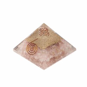 Orgonpyramide Rosenquarz Kupfer Spirale groß