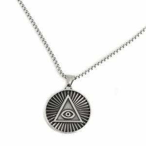 Amulett Allsehendes Böses Auge Pyramide Silber (35 mm)