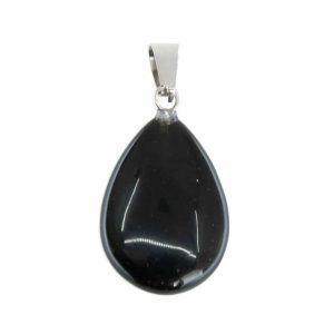 Tropfenförmiger Edelstein-Anhänger Obsidian (20 mm)