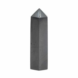 Edelstein Facette Obelisk Schungit 5 cm