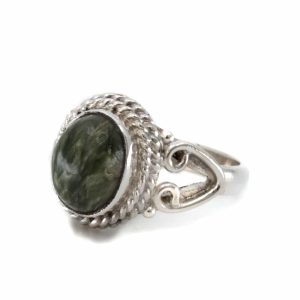 Edelstein Ring Seraphinit 925 Silber "Nifih" (Größe 16)