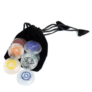 Chakra-Edelsteine Bergkristall im Etui - 7er-Set