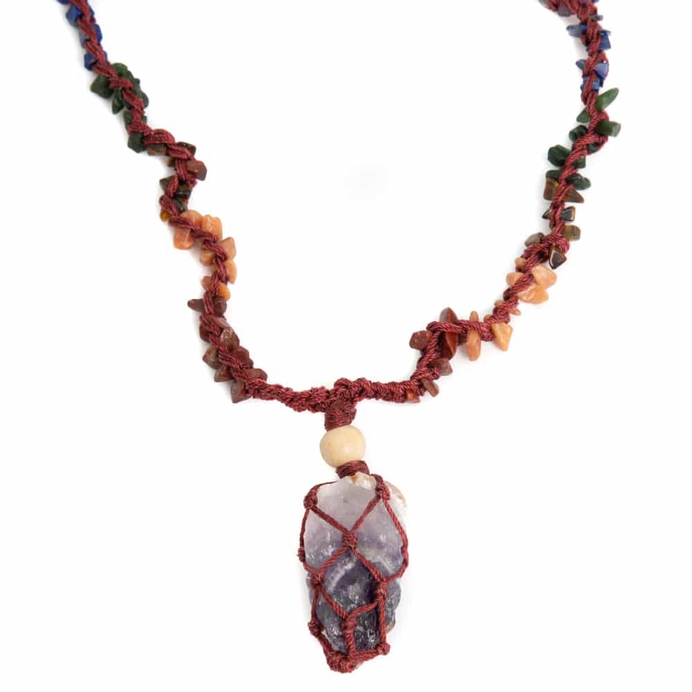 Roher Edelstein Anh Nger Amethyst Mit Chakra Halskette Zenvol Deutschland