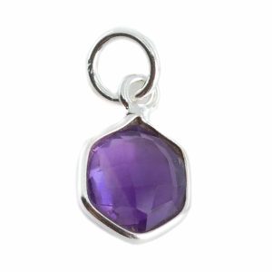 Edelstein-Anhänger Amethyst Sechseck - Silber - 8 mm